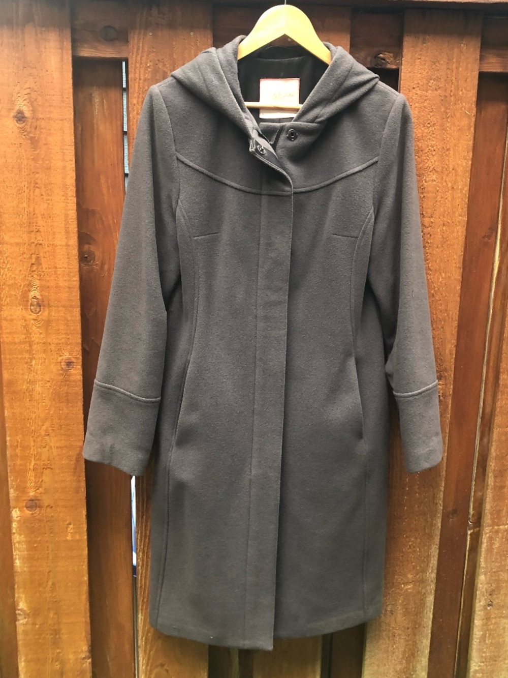 Talula Babaton Wool coat classic with a hood and pockets, Size Medium